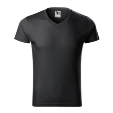 Malfini ADL146 SLIM FIT V-nyakú Férfi póló (ébenszürke, XXL) Malfini