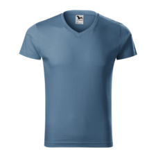 Malfini ADL146 SLIM FIT V-nyakú Férfi póló (farmerkék, XXL) Malfini munkaruha