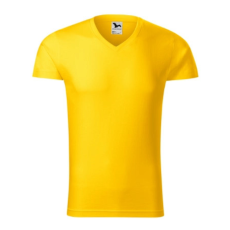 Malfini ADL146 SLIM FIT V-nyakú Férfi póló (sárga, 3XL) Malfini