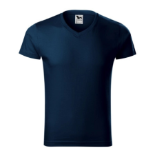 Malfini ADL146 SLIM FIT V-nyakú Férfi póló (tengerkék, M) Malfini munkaruha