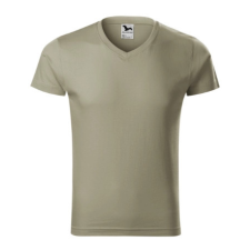 Malfini ADL146 SLIM FIT V-nyakú Férfi póló (világos kheki, L) Malfini munkaruha