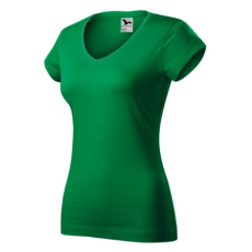 Malfini ADL162 FIT V-nyakú Női póló (fűzöld, M) Malfini