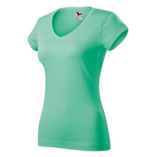 Malfini ADL162 FIT V-nyakú Női póló (menta, L) Malfini