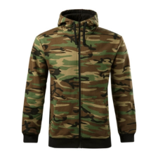 Malfini ADLC19 CAMO ZIPPER Cipzáros férfi pulóver (terepszín barna, L) Malfini munkaruha
