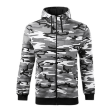 Malfini ADLC19 CAMO ZIPPER Cipzáros férfi pulóver (terepszín szürke, M) Malfini munkaruha