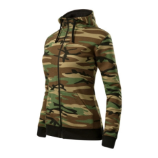 Malfini ADLC20 CAMO ZIPPER Cipzáros női pulóver (terepszín barna, S) Malfini