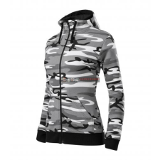 Malfini ADLC20 CAMO ZIPPER Cipzáros női pulóver (terepszín szürke, S) Malfini női pulóver, kardigán