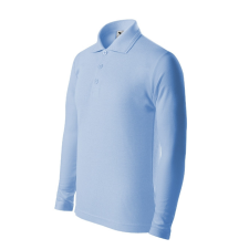 Malfini Pique Polo LS galléros póló gyerek égszínkék 122 cm/6 éves gyerek póló