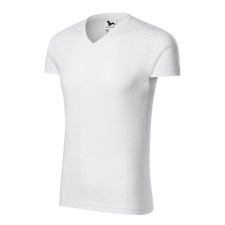 Malfini Slim Fit V-neck póló férfi fehér S férfi póló