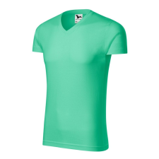 Malfini Slim Fit V-neck póló férfi menta 2XL munkaruha