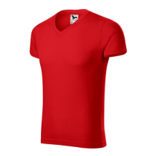 Malfini Slim Fit V-neck póló férfi piros M munkaruha