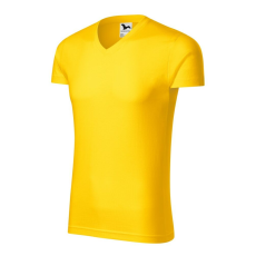 Malfini Slim Fit V-neck póló férfi sárga 3XL