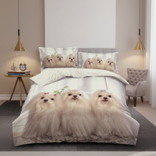  Máltai selyemkutya mintás 3 részes ágynemű garnitúra lakástextília