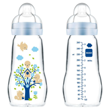 Mam Feel Good Üvegből készült cumisüveg 260 ml - 2h+ - Kék cumisüveg