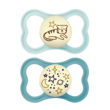 Mam Supreme Night világítós szilikon játszócumi 16 hó+, 2db (fiús) cumi