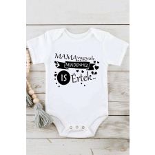 Mama vagyok mindenhez is értek-nyomtatott feliratos rövid ujjú baba body kombidressz, body