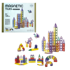 Mamido Színes mágneses építőkocka 128 darab XXL MT1453 barkácsolás, építés