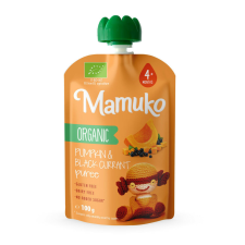 MAMUKO Bio SÜTŐTÖK ÉS FEKETE RIBIZLI PÜRÉ 100 g üdítő, ásványviz, gyümölcslé