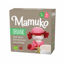 Mamuko Mamuko bio tönkölybúza, hajdina, rizs keverék zabkása 6 hónapos kortól 200 g bébiétel