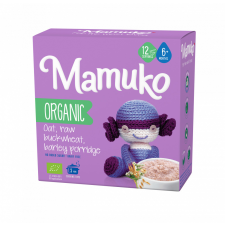 Mamuko Mamuko bio zab, nyers hajdina, árpa zabkása 6 hónapos kortól 200 g bébiétel