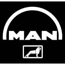 MAN logo matrica 25cm x 25cm fehér autó dekoráció