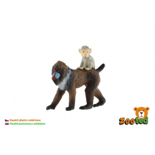 Mandrill szuk egy kölykével zooted műanyag 6 cm zacskóban játékfigura