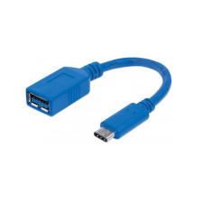 MANHATTAN 353540 USB 3.1 Type-C M - USB 3.0 F Adatkábel 0.15m - Kék kábel és adapter