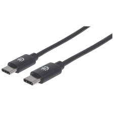 MANHATTAN 354882 USB-C apa - USB-C apa 2.0 Adat és töltő kábel - Fekete (3m) kábel és adapter