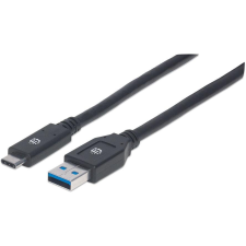 MANHATTAN 354981 USB kábel 3 M USB 3.2 Gen 1 (3.1 Gen 1) USB C USB A Fekete (354981) kábel és adapter