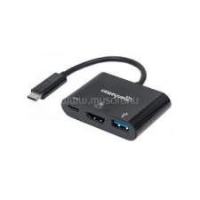 MANHATTAN Kábel átalakító - USB-C 3.1 to HDMI/USB-C 3.1/USB3.0 (1080p@60Hz or 3840x2160p@30Hz, 4K) (MANHATTAN_152037) kábel és adapter