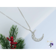  Manka antiallergén holdsarló alakú medálos nyaklánc -rodium nyaklánc