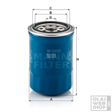 MANN-FILTER olajszűrő W830/3 olajszűrő