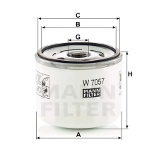 MANN FILTER W7057 olajszűrő, W7057 olajszűrő