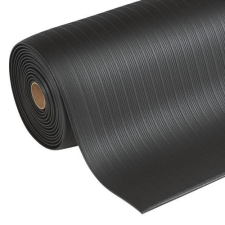 Manutan álláskönnyítő ipari szőnyeg bordázott felülettel, szélesség: 60 cm, folyóméterben, fekete lakástextília