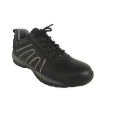 Manutan bőr tornacipő acél orrbetéttel, fekete/szÜrke, méret: 40