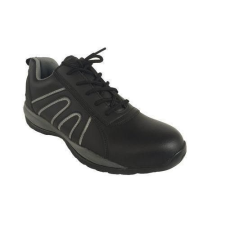 Manutan bőr tornacipő acél orrbetéttel, fekete/szÜrke, méret: 43 munkavédelmi cipő