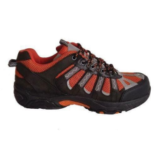 Manutan bőr túra félcipő acél orrbetéttel, fekete/narancssárga, méret: 41 munkavédelmi cipő