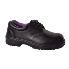Manutan műbőr munka félcipő acél orrbetéttel, női, fekete, méret: 40 munkavédelmi cipő
