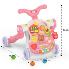 Manyuk Toys 2 az 1-ben járássegítő és foglalkoztató asztal pink (HE0815) (HE0815) készségfejlesztő