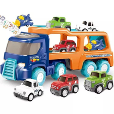 Manyuk Toys Autószállító kamion hang- és fényhatásokkal, 33 cm autópálya és játékautó