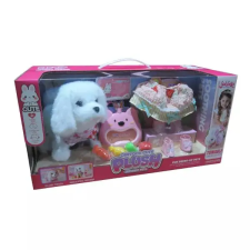 Manyuk Toys Interaktív sétáló plüsskutyus kiegészítőkkel plüssfigura