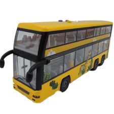 Manyuk Toys Zenélő városnéző busz nyitható ajtókkal 33 cm (325-1) (MT325-1) autópálya és játékautó