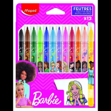 MAPED : Barbie filctoll készlet, kimosható - 12 db-os filctoll, marker