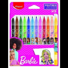 MAPED : Barbie filctoll készlet, kimosható - 12 db-os filctoll, marker