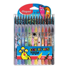 MAPED Filctoll és színes ceruza készlet, MAPED "Color`Peps Monster" 12+15 különböző szín filctoll, marker