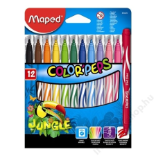 MAPED Filctoll készlet, 2,8 mm, kimosható, MAPED Color`Peps Jungle, 12 különböző szín (IMA845420) filctoll, marker