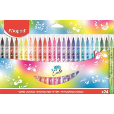 MAPED Filctoll készlet, 2,8 mm, kimosható, MAPED &quot;Mini Cute&quot;, 24 különböző szín filctoll, marker
