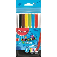 MAPED Filctoll készlet, 2 mm, kimosható, MAPED Color`Peps Ocean, 6 különböző szín (IMA845723) filctoll, marker