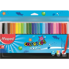 MAPED Filctoll készlet, 2 mm, kimosható, MAPED &quot;Color\&acute;Peps Ocean&quot;, 24 különböző szín filctoll, marker