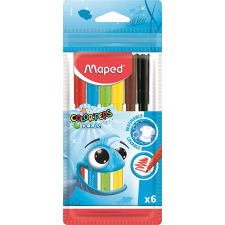 MAPED Filctoll készlet, 2 mm, kimosható, maped &quot;colorpeps ocean&quot;, 6 különböző szín 845723 filctoll, marker